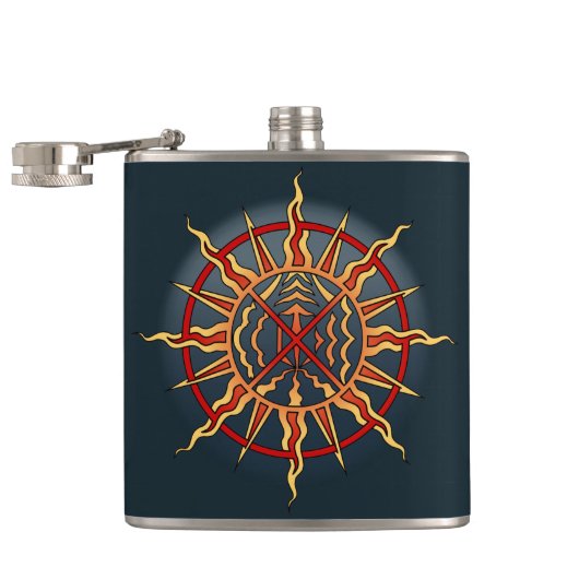 Native Art Flask Spirituele Native Art Flasks - Ge Heupfles (Geopend)
