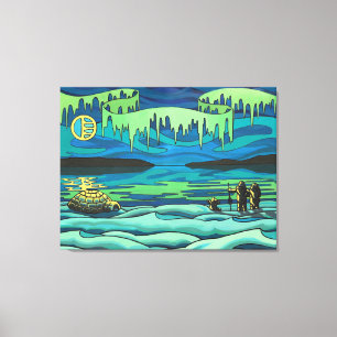 Native Art Painting Print Inuit Liefde Canvas Prin