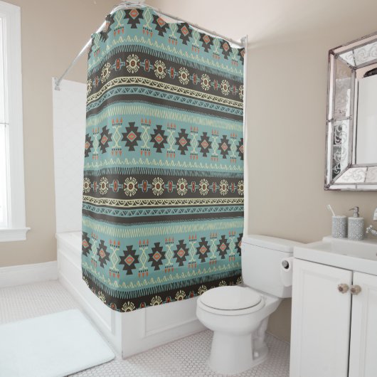 Native Blanket Pattern Douchegordijn (In situ)