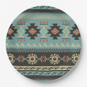 Native Blanket Pattern Papieren Bordje