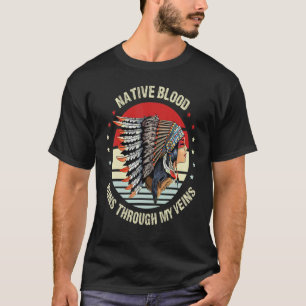 Native bloedingen lopen door mijn veteraar, inwone t-shirt