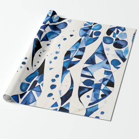 Native Blue Harmony Cadeaupapier (Uitgerold)
