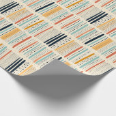 Native boho ornamenten marine roestige strepen etn cadeaupapier (Hoek)