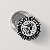 Native Chief Logo Native Pride Persoonlijke Naam Ronde Button 3,2 Cm (Voorkant /achterkant)