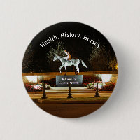 Native Dancer Horse Statue Saratoga Pin Button