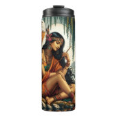 Native Doordachte Maiden, Adelaar, Riverside Calm Thermosbeker (Voorkant)