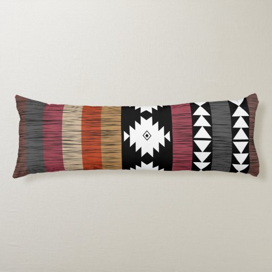 Native Ethnic Colorful Lines Patroon Lichaamskussen (Voorkant)
