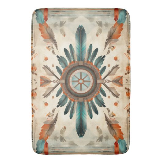  Native Feather Retro Dream Catcher Pattern Badmat (Voorkant Verticaal)