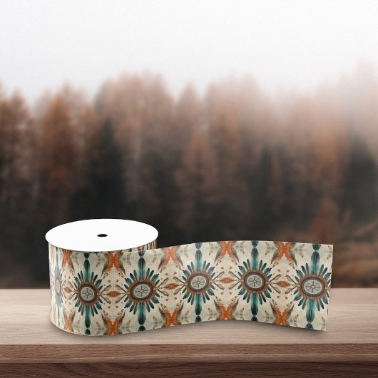  Native Feather Retro Dream Catcher Pattern Grosgrain Lint