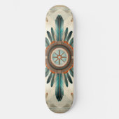 Native Feather Retro Dream Catcher Pattern Skateboard (Voorkant)