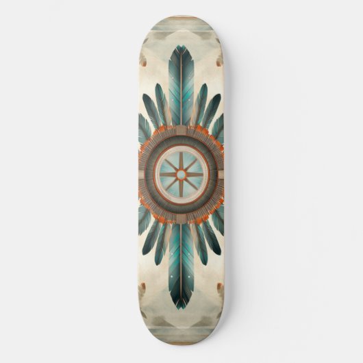  Native Feather Retro Dream Catcher Pattern Skateboard (Voorkant)