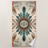 Native Feather Retro Dream Catcher Pattern Strandlaken (Voorkant)