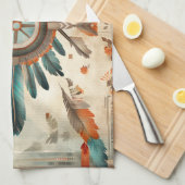  Native Feather Retro Dream Catcher Pattern Theedoek (Quarter Fold)
