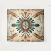 Native Feather Retro Dream Catcher Pattern Wandkleed (Voorkant (horizontaal))