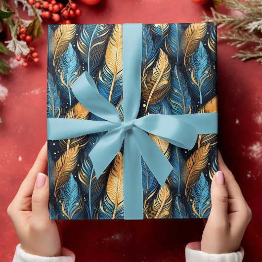 Native Feathers Pattern Tribal Boho Inheems Cadeaupapier