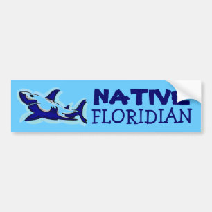 Native Florida blauwe haai thema bumpersticker