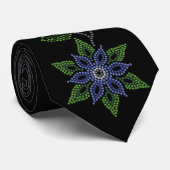 Native Flower Art Stropdas Metis Beading Stropdass (Opgerold)