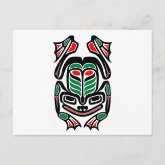 Native Haida Art Frog - zwart op wit Briefkaart