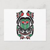 Native Haida Art Frog - zwart op wit Briefkaart (Voorkant)