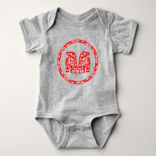 Native Haida Pacific Northwest Double Eagle Logo Romper (Voorkant)