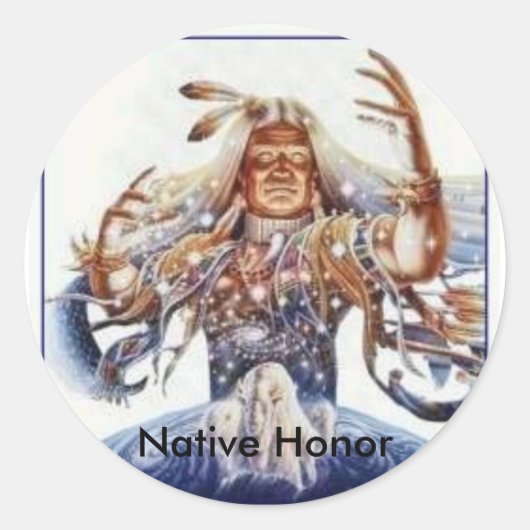 Native Honor Ronde Sticker (Voorkant)