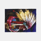 Native " Hunkpapa Chief" original art  Fleece Deken (Voorkant (Horizontaal))