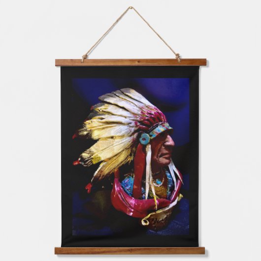 Native "Hunkpapa Chief "original art Hangend Wandkleed (Voorkant)
