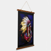 Native "Hunkpapa Chief "original art Hangend Wandkleed (Gebogen)