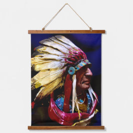 Native "Hunkpapa" Chief original art Hangend Wandkleed