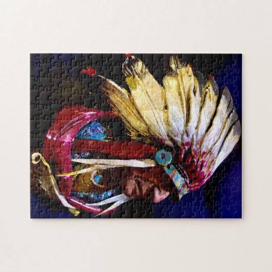 Native "Hunkpapa Chief" rare original art Puzzle Legpuzzel (Horizontaal)