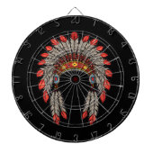 “Native Indian Chief Headdress” Dart Board Dartbord (Voorkant)