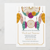 Native Inspired Dreamcatcher Wedding Invitation (Devant / Derrière)