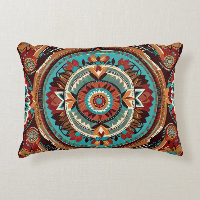 Native Inspired Geometric Accent Kussen (Voorkant)