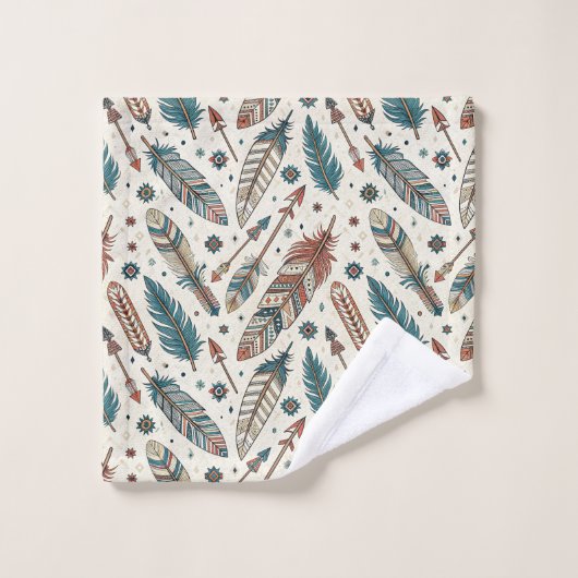 Native Motif Towel Elegant Tribal Bath Accent Bad Handdoek (Wasdoekje)