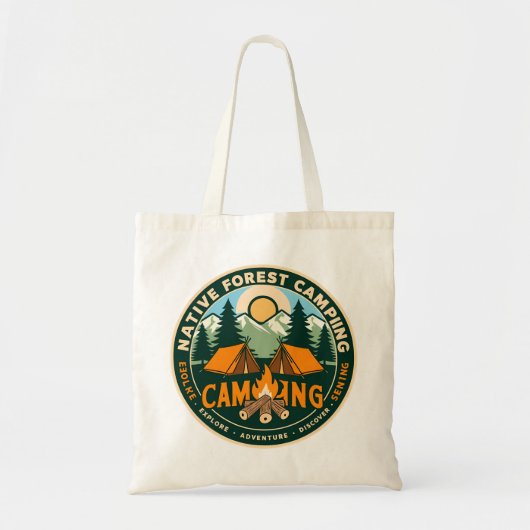 Native Mountain Camping Tote Bag (Voorkant)