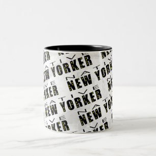 Native New Yorker Pattern Tweekleurige Koffiemok