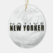 Native New Yorker zwart Keramisch Ornament (Links)