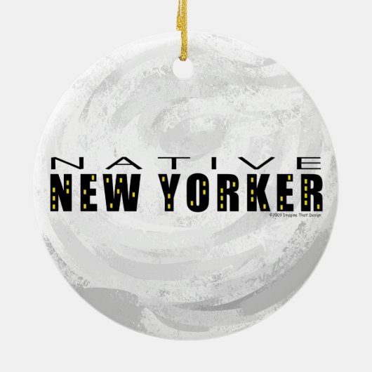 Native New Yorker zwart Keramisch Ornament (Achterkant)