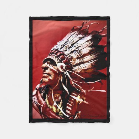 Native "Nez Perce Chief" original art  Fleece Deken (Voorkant)
