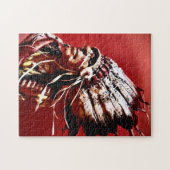 Native "Nez Perce Chief" original art Puzzle Legpuzzel (Horizontaal)