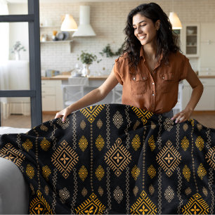 Native Patroon Boho Cultuur Etnisch Ontwerp Fleece Deken