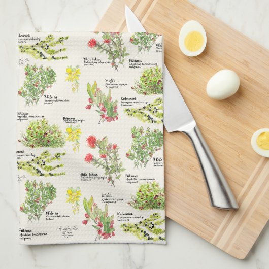 Native Plants Hawaii Volcano Trail Kitchen Towels Theedoek (Quarter Fold)