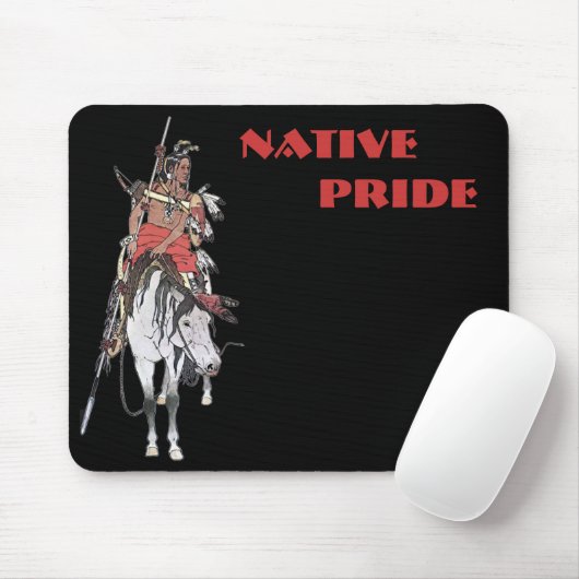 Native Pride Plains Indian op Horseback Muismat (Met muis)