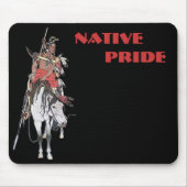 Native Pride Plains Indian op Horseback Muismat (Voorkant)