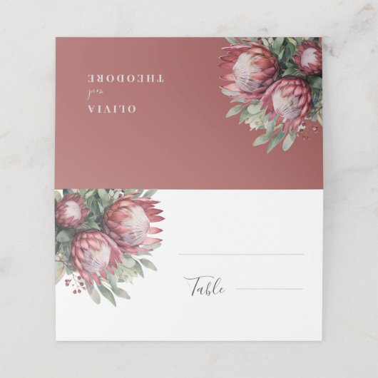 Native Protea Waterverf Floral Boho Botanical (Buitenkant ongevouwen)