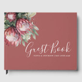 Native Protea Waterverf Floral Boho Botanical Gastenboek (Voorkant)