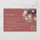 Native Protea Waterverf Floral Boho Botanical Informatiekaartje (Voorkant)