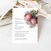 Native Protea Waterverf Floral Boho Botanical Kaart