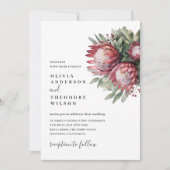 Native Protea Waterverf Floral Boho Botanical Kaart (Voorkant)