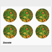 Native russian ornament ronde sticker (Vel)